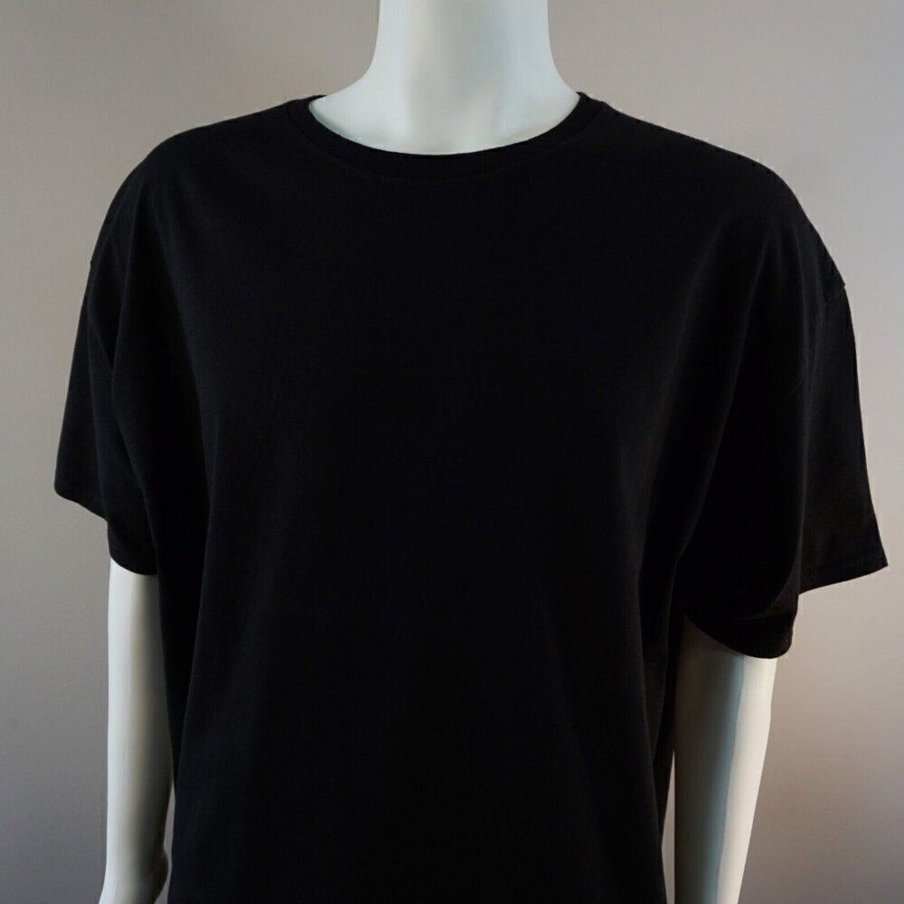 Hanes Shirt Adult 2XL Black Short Sleeve Casual Solid Everyday Tee Cotton